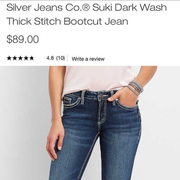 Silver Women’s Bootcut Thick Denim Jeans (W30) - Picture 5 of 6